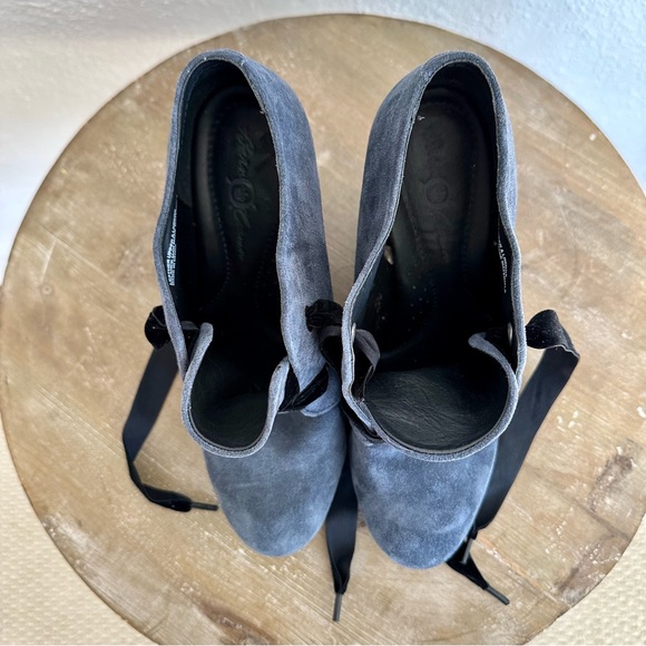 Born Crown Kensi Gray Suede Wedge Lace Up Shoes Size 8 - Picture 7 of 12